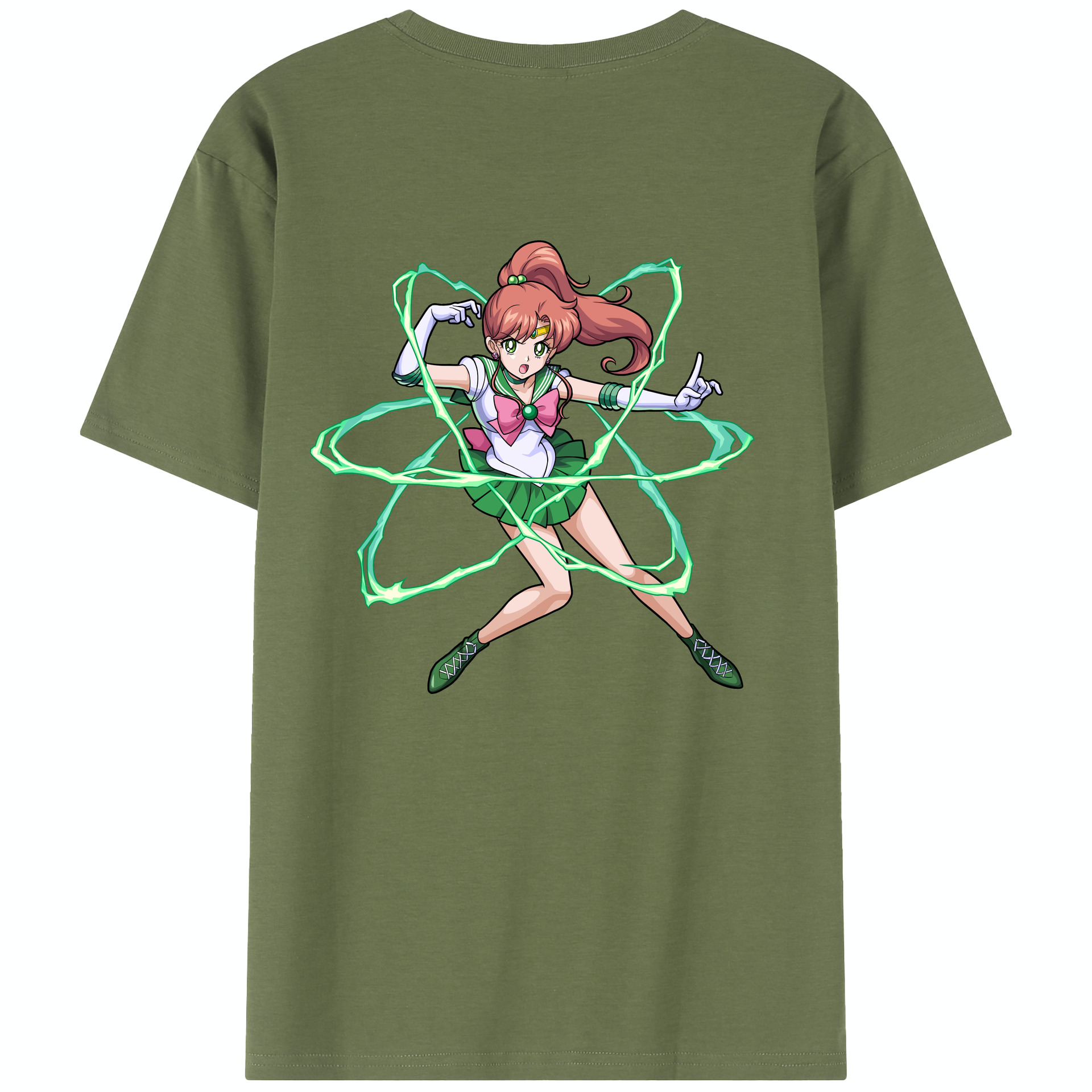 （画像用） 美少女戦士セーラームーン 木野 まこと きの まこと Sailor Moon Kino Makoto （セーラージュピター；Sailor Jupiter） 綿100％半袖Tシャツ（背面プリント）